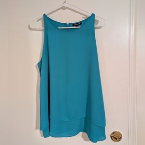 Turquoise Sleeveless Blouse